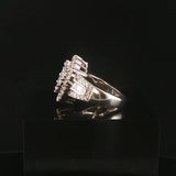 10k White Gold and 1cttw Diamond Ladies Cluster Ring Size 5