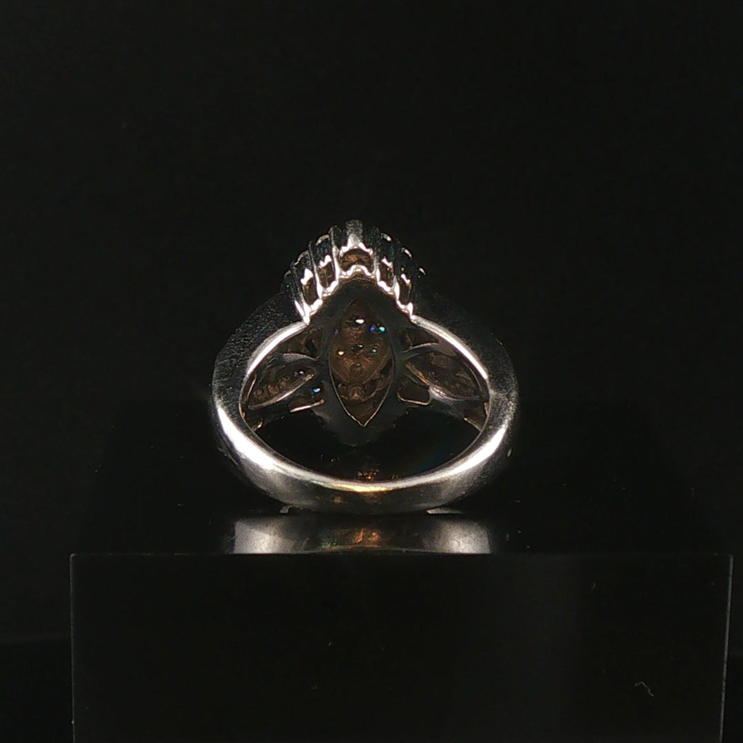 10k White Gold and 1cttw Diamond Ladies Cluster Ring Size 5