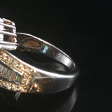 10k White Gold and 1cttw Diamond Ladies Cluster Ring Size 5