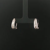 14k White Gold and 0.50cttw Baguette Diamond Hoop Huggie Earrings