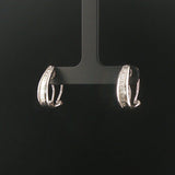 14k White Gold and 0.50cttw Baguette Diamond Hoop Huggie Earrings