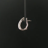 14k White Gold and 0.50cttw Baguette Diamond Hoop Huggie Earrings