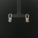 14k White Gold and 0.50cttw Baguette Diamond Hoop Huggie Earrings