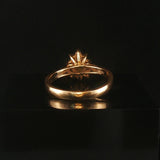 14k Yellow Gold Emerald and Diamond Halo Ladies Ring Size 6.5