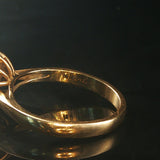 14k Yellow Gold Emerald and Diamond Halo Ladies Ring Size 6.5