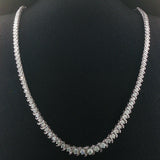 14k White Gold 10cttw Diamond Graduated S Link Riviera Tennis Necklace 18"