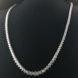 14k White Gold 10cttw Diamond Graduated S Link Riviera Tennis Necklace 18"