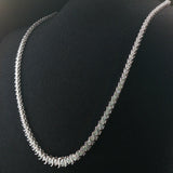 14k White Gold 10cttw Diamond Graduated S Link Riviera Tennis Necklace 18"