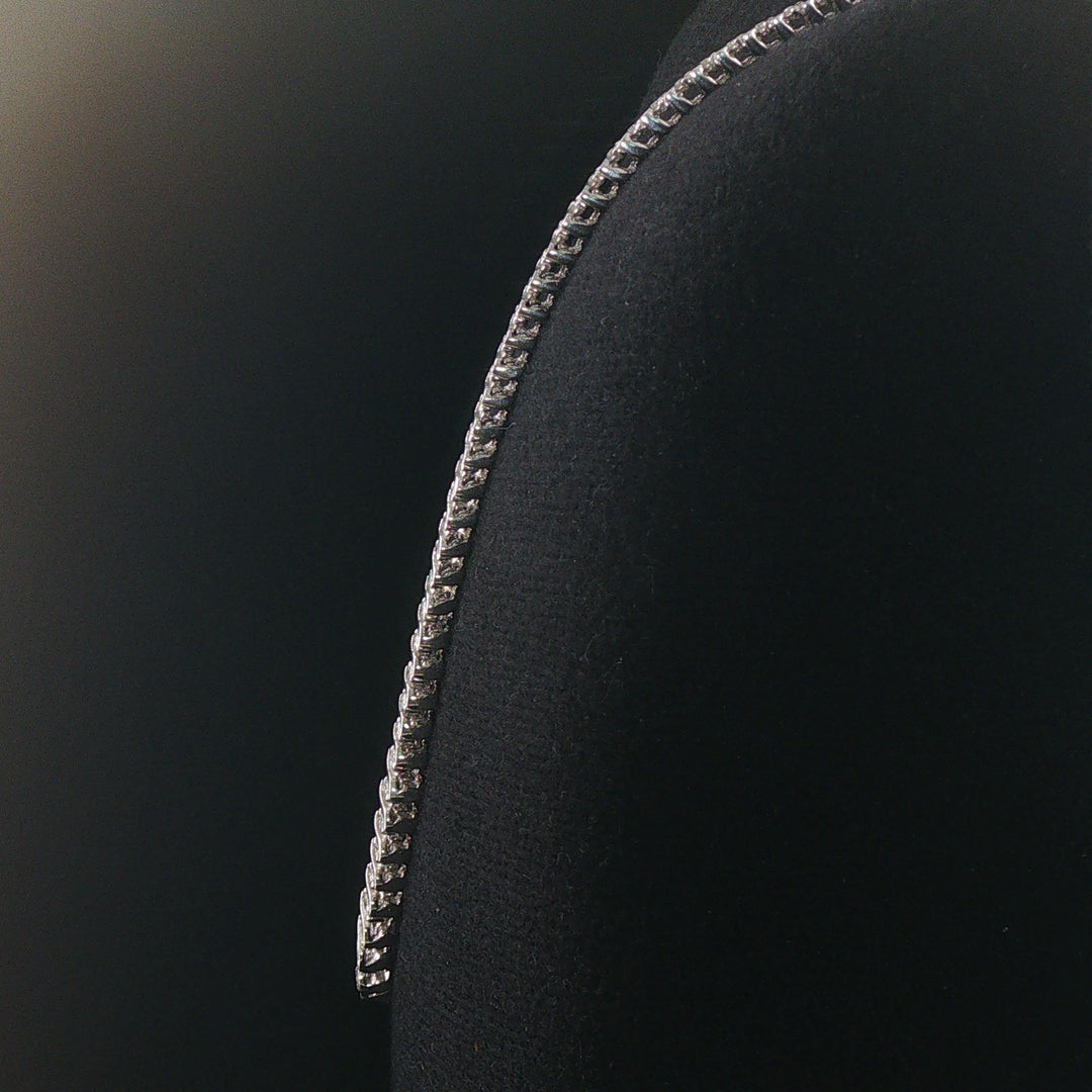 14k White Gold 10cttw Diamond Graduated S Link Riviera Tennis Necklace 18"