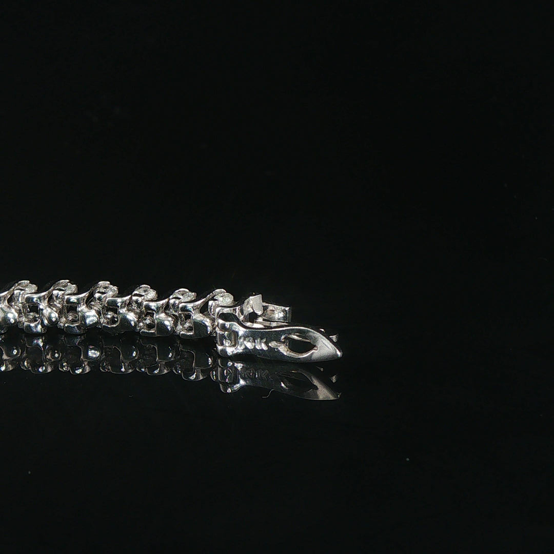 14k White Gold 10cttw Diamond Graduated S Link Riviera Tennis Necklace 18"