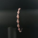 14k White and Rose Gold 2.80cttw Diamond Fancy Link Bracelet 7.25"