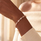 14k White and Rose Gold 2.80cttw Diamond Fancy Link Bracelet 7.25"