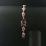 14k White and Rose Gold 2.80cttw Diamond Fancy Link Bracelet 7.25"