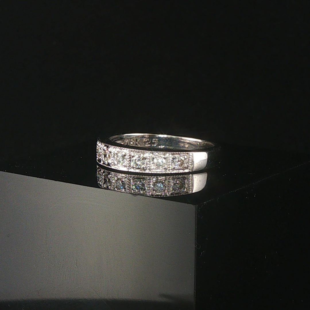 18k White Gold and 0.25cttw Diamond Half Eternity Band Ring Size 7