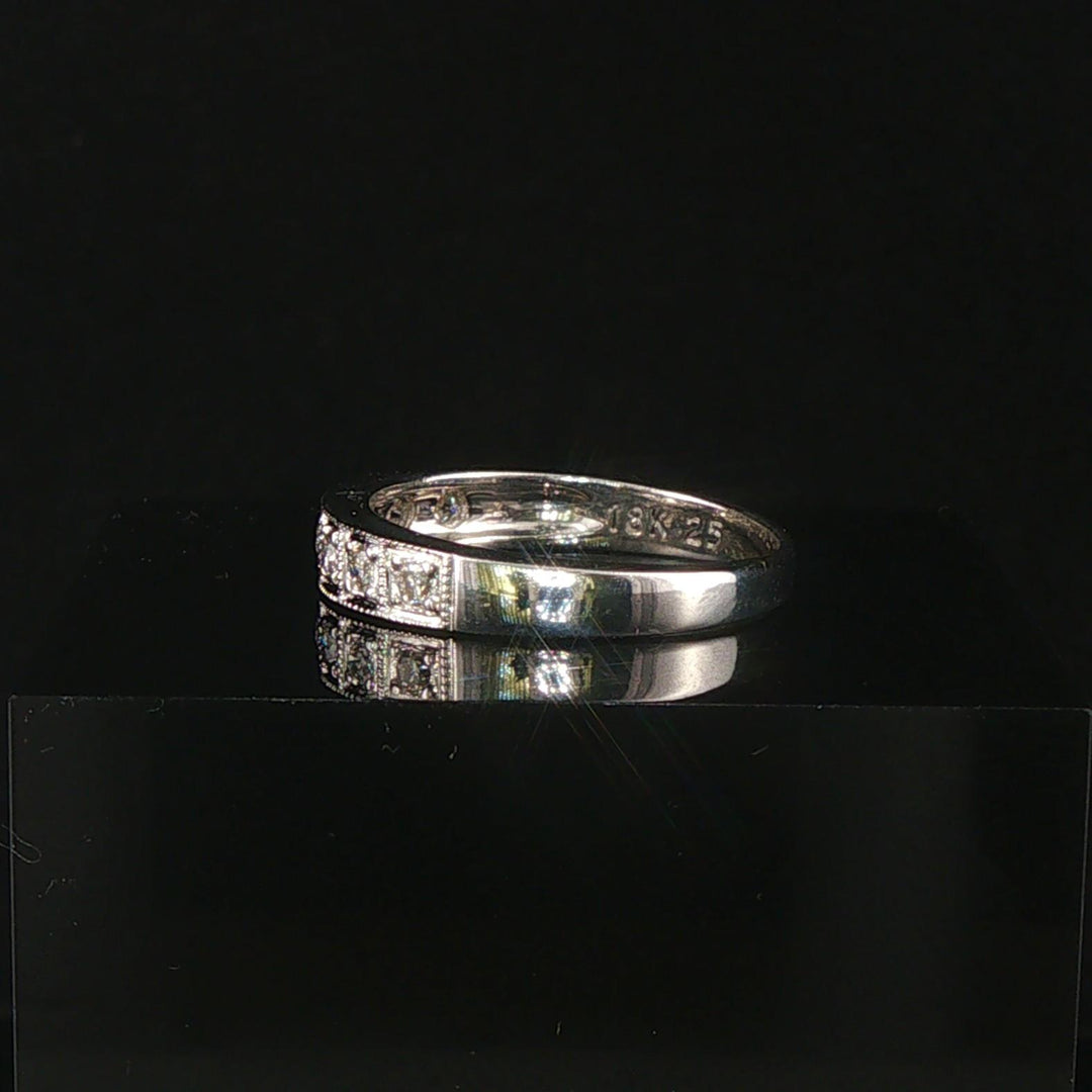 18k White Gold and 0.25cttw Diamond Half Eternity Band Ring Size 7