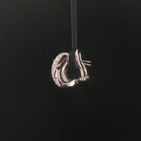 18k White Gold and 1.50cttw Pave Set Diamond Solid X Huggie Earrings