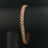 14k Yellow Gold and 2.25cttw Diamond Vintage Fancy Link Bracelet 7.75"