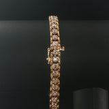 14k Yellow Gold and 2.25cttw Diamond Vintage Fancy Link Bracelet 7.75"