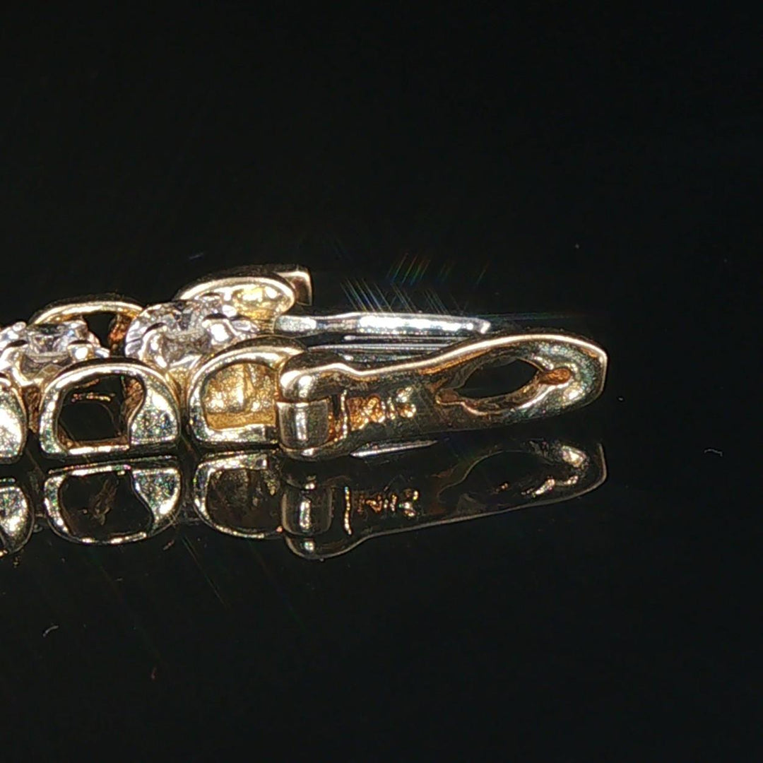 14k Yellow Gold and 2.25cttw Diamond Vintage Fancy Link Bracelet 7.75"