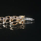 14k Yellow Gold and 2.25cttw Diamond Vintage Fancy Link Bracelet 7.75"
