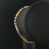 14k Yellow and White Gold 19.6 Solid Bezel Set Diamond Bar Link Bracelet 7"