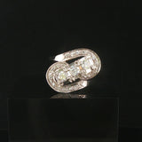 14k White Gold and 0.85cttw Diamond Ladies Fancy Ring Size 7.75