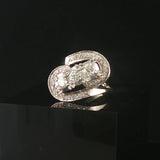14k White Gold and 0.85cttw Diamond Ladies Fancy Ring Size 7.75