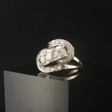 14k White Gold and 0.85cttw Diamond Ladies Fancy Ring Size 7.75