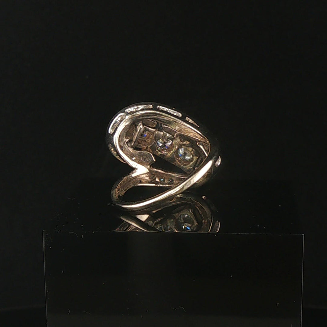 14k White Gold and 0.85cttw Diamond Ladies Fancy Ring Size 7.75