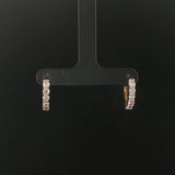 14k White Gold and 0.60cttw Diamond Hoop Huggie Earrings