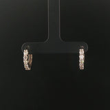14k White Gold and 0.60cttw Diamond Hoop Huggie Earrings