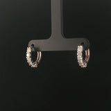 14k White Gold and 0.60cttw Diamond Hoop Huggie Earrings