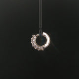 14k White Gold and 0.60cttw Diamond Hoop Huggie Earrings