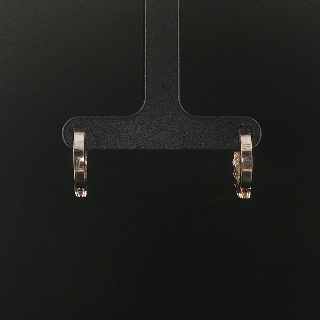 14k White Gold and 0.60cttw Diamond Hoop Huggie Earrings