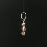 14k White Gold Rainbow Moonstone Pink Sapphire Diamond Vintage Clover Pendant