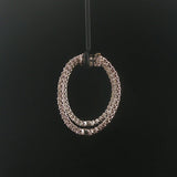 14k White Gold and 3.50cttw Diamond Inside Out Oval Hoop Earrings 1.5"