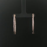 14k White Gold and 3.50cttw Diamond Inside Out Oval Hoop Earrings 1.5"