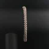14k White Gold and 0.75cttw Diamond Heart Charm Link Bracelet 7.25"