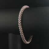 14k White Gold and 0.75cttw Diamond Heart Charm Link Bracelet 7.25"