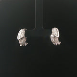 14k White Gold and 0.40cttw Round and Baguette Diamond Huggie Earrings