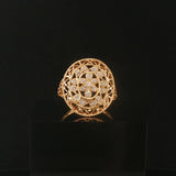 14k Yellow Gold and Diamond Vintage Filigree Oval Ladies Ring Size 8.75