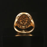 14k Yellow Gold and Diamond Vintage Filigree Oval Ladies Ring Size 8.75