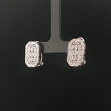 14k White Gold and 0.25cttw Diamond Vintage Filigree Stud Earrings