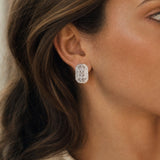 14k White Gold and 0.25cttw Diamond Vintage Filigree Stud Earrings