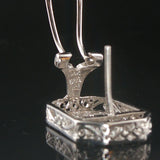 14k White Gold and 0.25cttw Diamond Vintage Filigree Stud Earrings