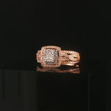 10k Rose and White Gold 0.35cttw Diamond Ladies Pave Halo Ring Size 7