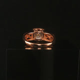 10k Rose and White Gold 0.35cttw Diamond Ladies Pave Halo Ring Size 7