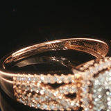 10k Rose and White Gold 0.35cttw Diamond Ladies Pave Halo Ring Size 7