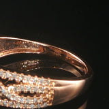 10k Rose and White Gold 0.35cttw Diamond Ladies Pave Halo Ring Size 7