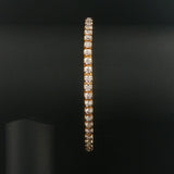 14k Yellow Gold and 1.50cttw Diamond Vintage Solid Link Bracelet 7.25"